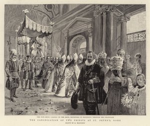 A Canonização de Dois Sacerdotes em Roma de São Pedro (gravura) de (after) Italian School