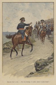 Lannes gritou com eles: "Bainha a espada imediatamente!" (cor litho) de (after) Paris