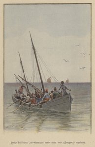 Dois navios aproximaram-se com uma velocidade assustadora (cor litho) de (after) Paris