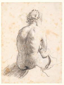 Estudo de um nu feminino (grafite sobre papel) de (attr. to) Rembrandt Harmensz. van Rijn