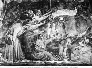 Detalhe de O Triunfo da Morte, c.1350 (fresco) de (attributed to) Master of the Triumph of Death