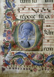 Página iluminada de um gradual (Miniatura de (c.1445 1527) Liberale da Verona