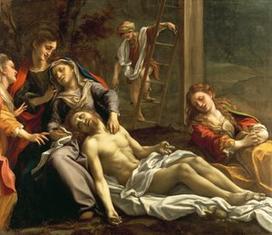 Lamentação sobre o Cristo Morto, ca. 1524, por Antonio Allegri, conhecido como Correggio (1489-ca 1534), óleo sobre tela