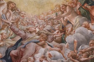 Virgem entre Adão e Eva, detalhe de 3660852 de (c.1489 1534) Correggio