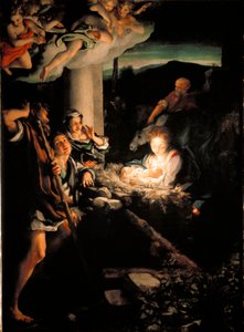Noite Santa (Nativite). Pintura de Antonio Allegri dit Il Correggio (The Correge