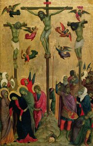 A Crucificação, c.1315-30 (têmpera sobre painel) de (school of) Duccio di Buoninsegna