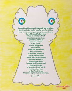 O anjo salvador para a paz no mundo de Johanna Thier