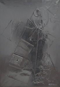 G. C. Riccardi, Combustione n. 2, 1977, Técnica mista sobre tela, 60x80, Arpino, Fundação Umberto Mastroianni, Itália.
