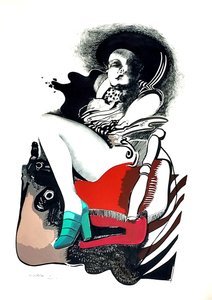 G. C. Riccardi, Sem título, 1974, Tinte auf Papier, 40x70, Itália.