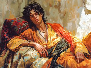 Revelações de arte mural figurativa Cyberpunk : Retrato de uma figura reclinada de F. Abderrahim