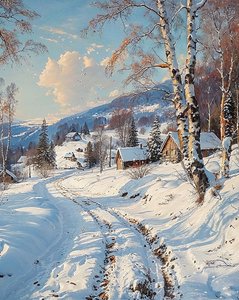 Paisagem com neve Decoração de parede para quarto de F. Abderrahim