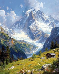 Paisagem com Flowery Hills, decoração de parede para quarto de F. Abderrahim