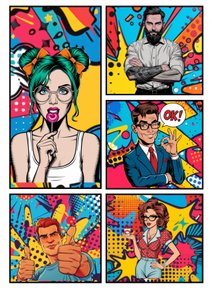 Banda desenhada Popart "OK"