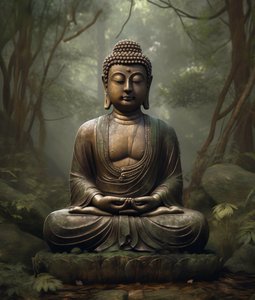 Uma decoração budista espiritual, Meditação pacífica, impressões de arte mural a pedido de F. Abderrahim