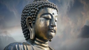 Retrato de Buda sentado em meditação pacífica, impressão de tela emoldurada sob demanda de F. Abderrahim
