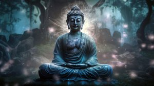Buda sentado em meditação pacífica, uma tela budista espiritual, impressões de arte de parede emolduradas de F. Abderrahim