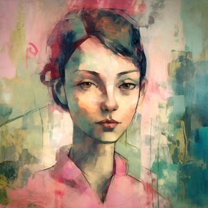 Retrato de mulher jovem punk cor-de-rosa maurice, Decorações de parede para qualquer divisão de F. Abderrahim