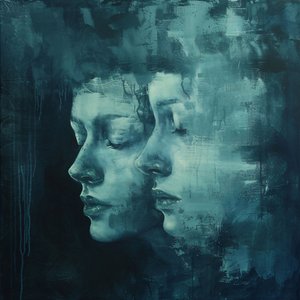 Pintura facial dupla em tristeza, decoração de parede e impressões em tela de F. Abderrahim