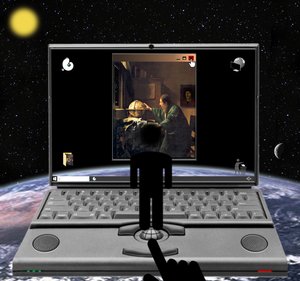 "Desde Copérnico, o homem tem saído do centro para o X" (da série: Windows) de Alexander Eibach