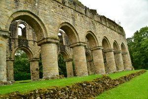 A Abadia de Buildwas, um mosteiro cisterciense medieval em Shropshire, Inglaterra.