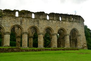 A Abadia de Buildwas, um mosteiro cisterciense medieval em Shropshire, Inglaterra.