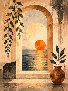 Porta para o horizonte dourado