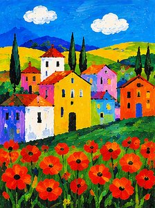 Flores de papoila na Terra das Cores