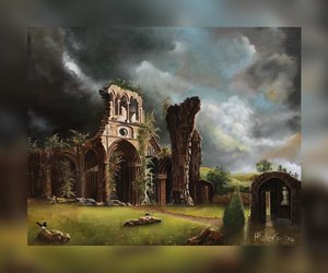 Ruínas à luz da tempestade