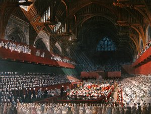 Julgamento de Lord Melville no Westminster Hall em abril de 1806 de A.C. and Nattes J.C. (after) Pugin