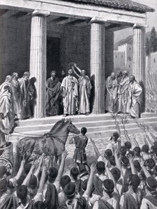 Temístocles homenageados em Esparta, ilustração da "História das Nações de Hutchinson", 1915