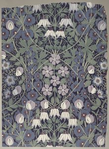Columbine, feita por Jeffrey & Co., London (wallpaper) de A.F. Vigers