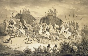 Cavalgada de Chefes Sikh em Elefantes, de 
