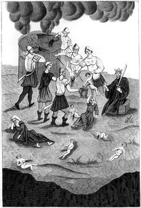 Judeus tirando o sangue de crianças cristãs por seus ritos místicos, 1849 de A. Bisson