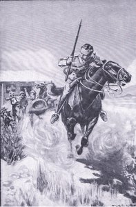 Escape of a scout, from After Pretoria: The Guerilla War publicado pela Harmsworth Bros Limited