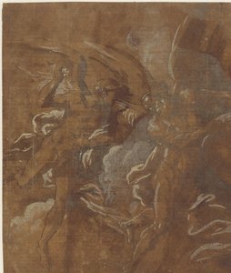 Dois homens alados de A. Carracci (attributed to)