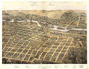 Aurora, Illinois 1867. LOC 73693341 de A.; Chicago Lithographing Co. Ruger