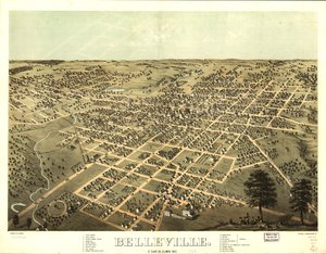 Belleville, St. Clair Co, Illinois 1867. LOC 73693343 de A.; Chicago Lithographing Co. Ruger
