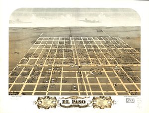 Vista aérea da cidade de El Paso, Condado de Woodford, Illinois, 1869. LOC 73693355