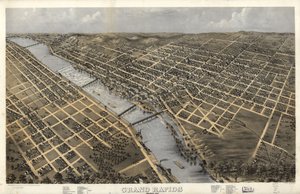Grand Rapids, Michigan 1868. LOC 73693428 de A.; Chicago Lithographing Co. Ruger