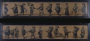 Les Cris de Paris, em 1634 (óleo sobre madeira) de A. Doy