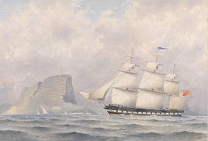 Navio Clipper "Norwood" (1854), c.1854-57 (aguarela) de A. E. Morris