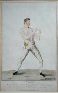 Wm. Eales, The Scientific Professor in his attitude of Self Defence, publicado em 1819 (gravura) de A. Easton