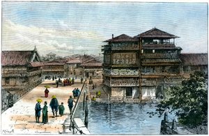 Yebisu Bashi, Osaka, Japão, 1891 de A. Forsyth