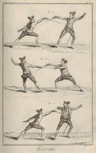 Esgrima. Da Enciclopédia de Denis Diderot e Jean Le Rond d