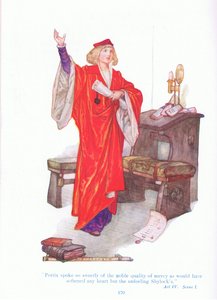 Portia falou tão docemente da nobre qualidade da misericórdia como teria amolecido qualquer coração, exceto o insensível Shylock