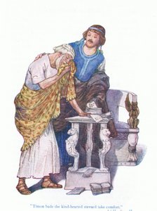 Timon bade the kind hearted steward take comfort (Timon of Athens), de Tales from Shakespeare pub. by Ward Lock & Co Ltd de A. Jackson