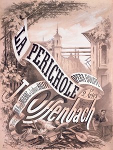 Cartaz para &39;La Perichole&39;, uma opereta de Jacques Offenbach (1819-1880) Henri Meilhac (1830-97) e Ludovic Halevy (1834-1908) 1868 (litografia)