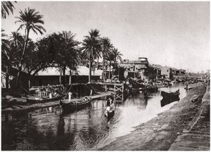 Ashar Creek que conduz ao Shatt al-Arab, Basra, Iraque, 1925.