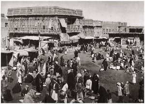 O mercado de Dijaj Mercado, Basra, no Iraque, em 1925.