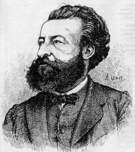 Retrato de Ulrich de Fonvielle (1833-1911), jornalista e literato francês - Gravura de Lemot de 1870